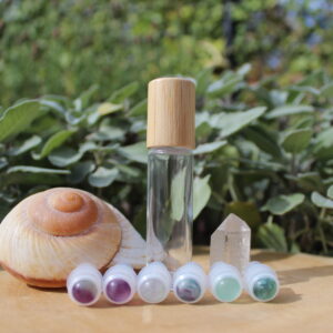 Rollerball bottle 10 ml (empty) with Rainbow Fluorite